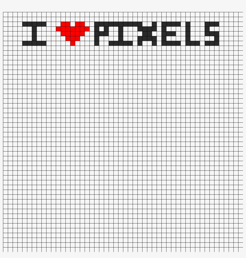 I Heart Pixels Banner Perler Bead Pattern Bead Sprite Handle