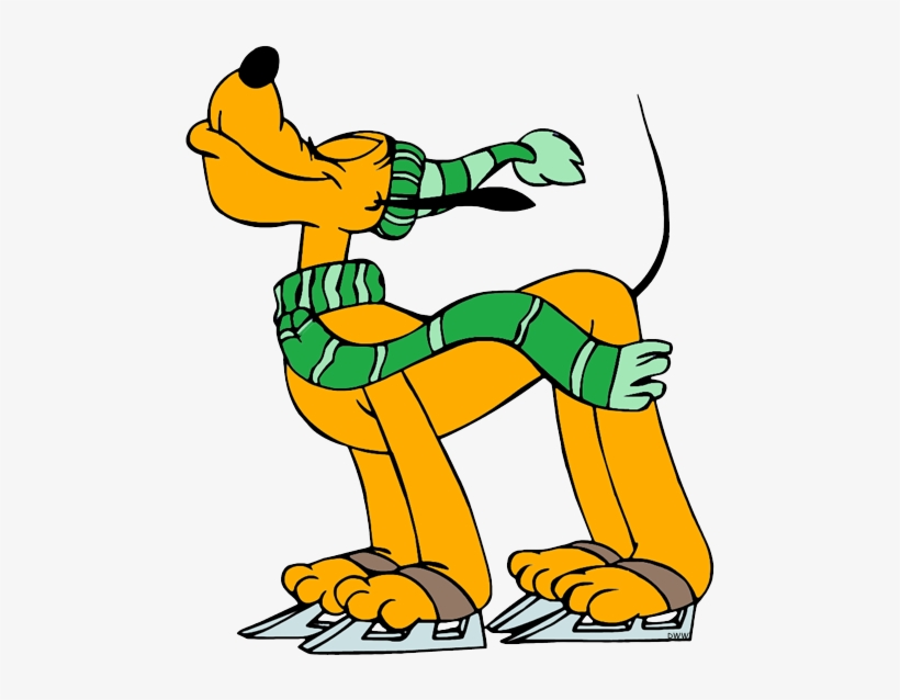 New Pluto - Disney Ice Skating Clipart, transparent png #3330258