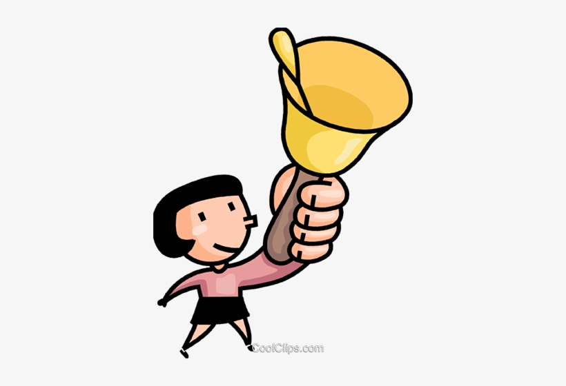 Teacher Ringing The School Bell Royalty Free Vector - Ring The Bell Clipart, transparent png #3330551