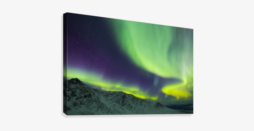 Aurora Borealis Swirls Over Mountains Within Denali - Denali National Park And Preserve, transparent png #3331241