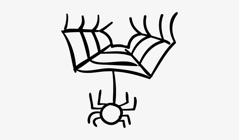 Halloween Spider Web With The Animal Hanging Vector - Spider, transparent png #3331530