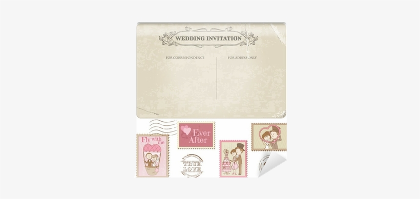 Wedding Postcard And Postage Stamps - Wedding, transparent png #3332047