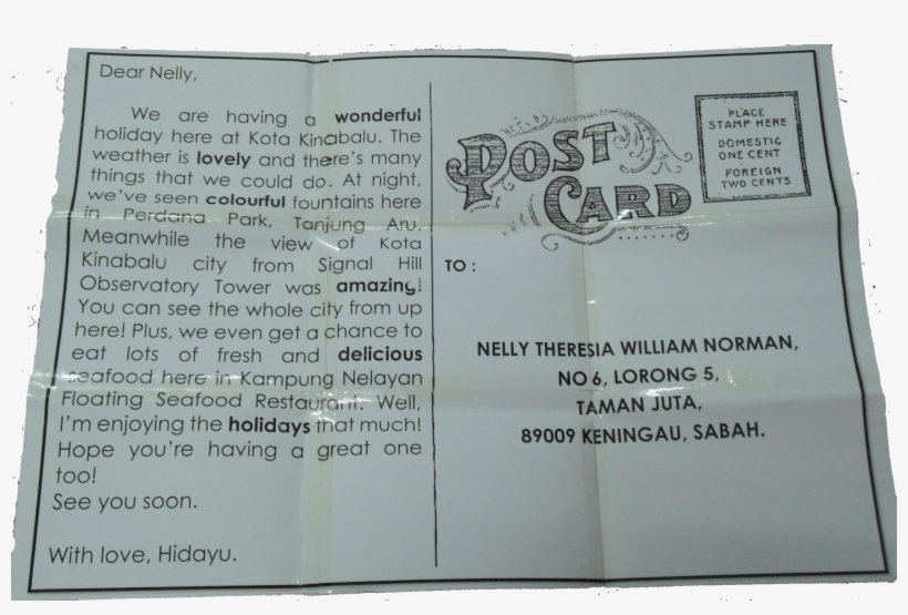 A Sample Of My Poster Postcard Is As Follows - Paper, transparent png #3332781