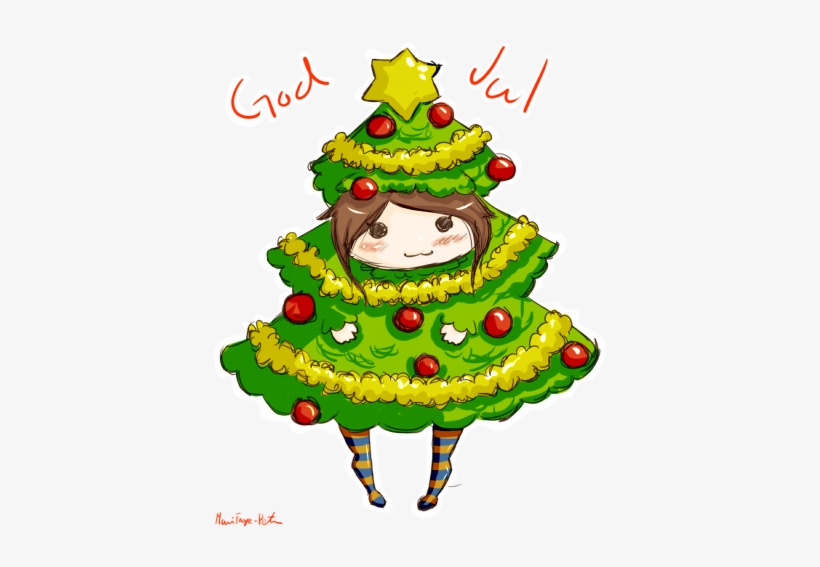 Christmas Chibi By Miraclebird - Cute Chibi Christmas Tree, transparent png #3333091