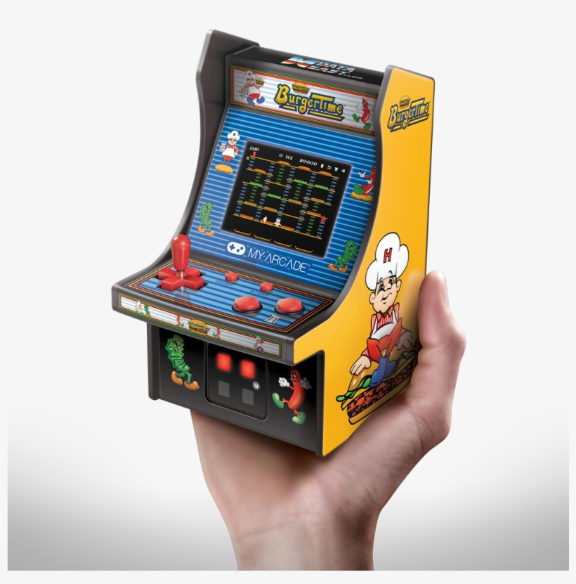 The Game Comes With A Tiny Little Joystick And Two - Burger Time Mini Arcade, transparent png #3333541