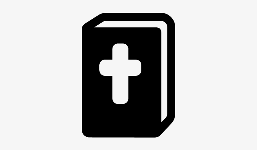 Bible With Cross In Cover Vector - Silhouette Bible, transparent png #3334878