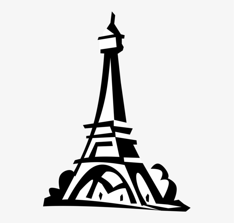 Vector Illustration Of Eiffel Tower On Champ De Mars - Torre Da França Vetor, transparent png #3334974