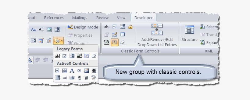 Word "cllassic Forms Add-in" Ui - Microsoft Word, transparent png #3335031