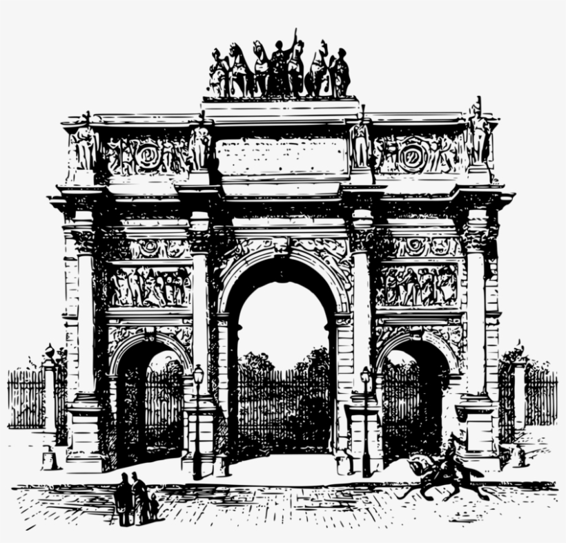 Arc De Triomphe Du Carrousel Eiffel Tower Arch Of Titus - Arc De Triomphe Clipart, transparent png #3335330