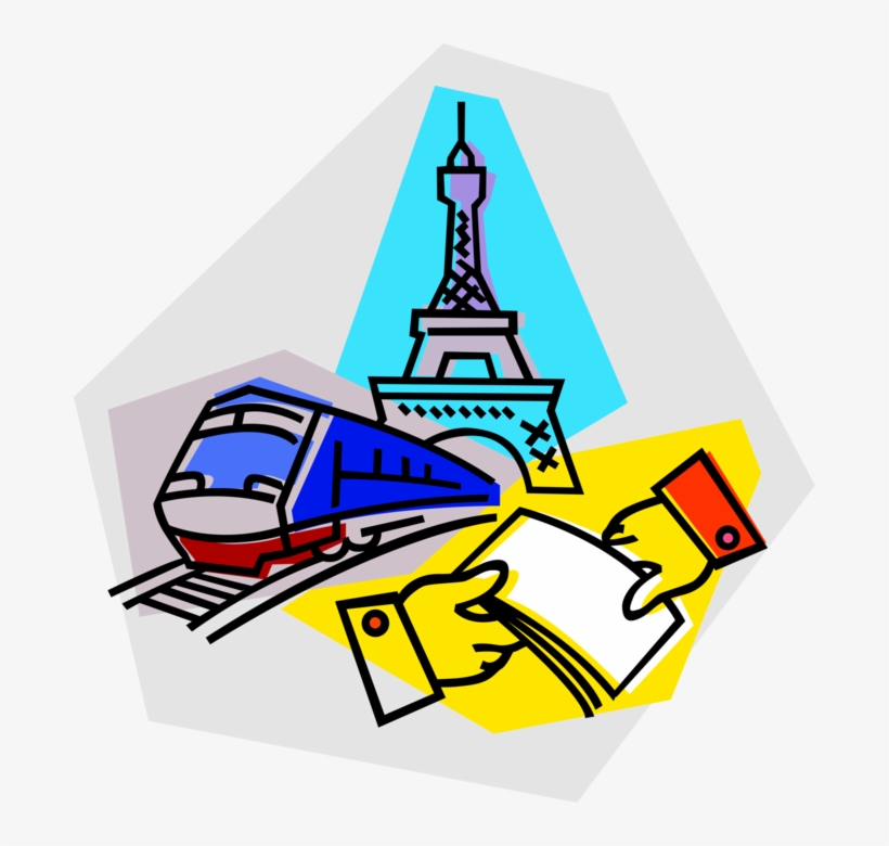 Vector Illustration Of Europass Transportation Or Eurorail - Paris, transparent png #3335402