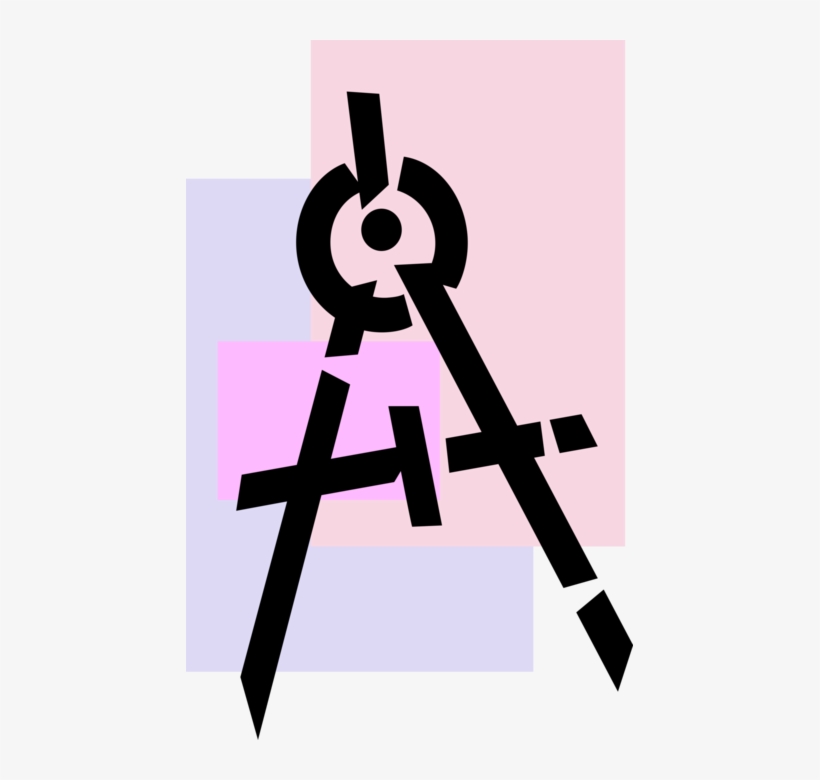 Vector Illustration Of Measurement Compass Used In - Graphic Design, transparent png #3335607