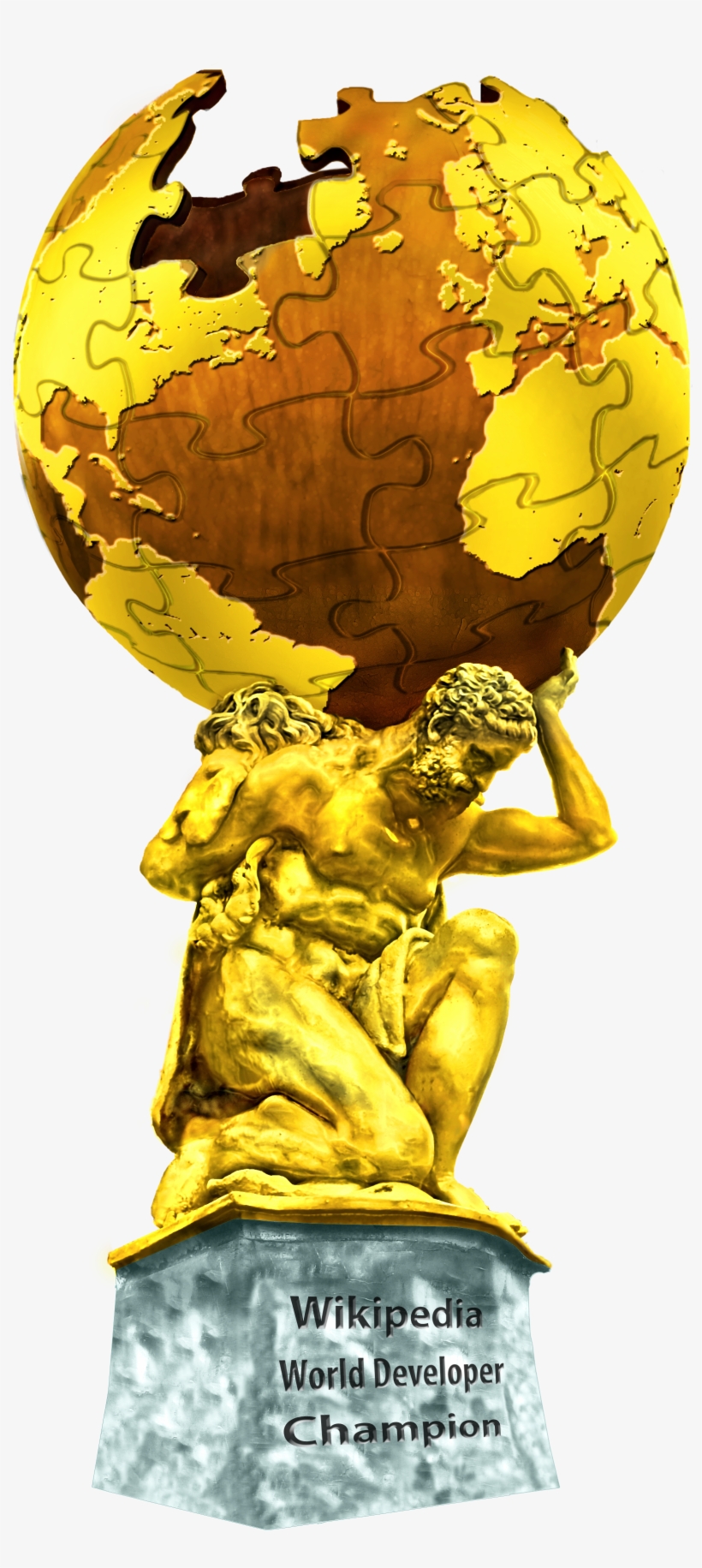 Atlas Trophy Bronze - Man Holding The World Png, transparent png #3335881