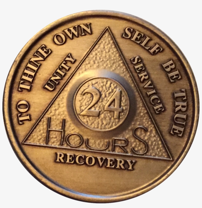 24 Hours Aa Medallion Bronze Alcoholics Anonymous Sobriety, transparent png #3336069