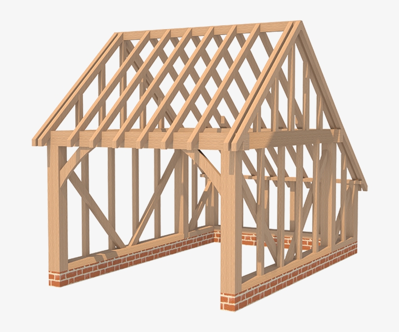 Single Garage Gable Ended Roof With Catslide "oxfordshire" - Roof, transparent png #3336397