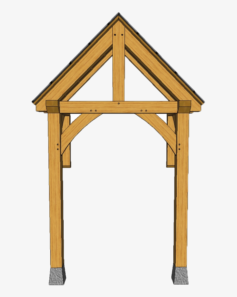 2 Post Porch A 16 With Single King Post And Rear Bracketts - Porch Arch Brace, transparent png #3336611