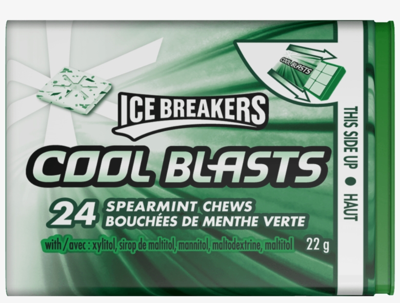 Ice Breakers Cool Blasts Spearmint Chews - Ice Breakers Cool Blasts, 24 Peppermint Chews, transparent png #3336636
