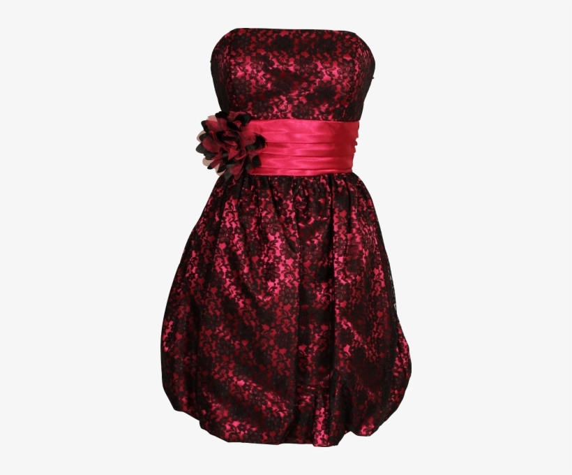 Strapless Lace Overlay Satin - Dress, transparent png #3337448