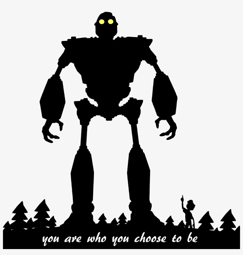Iron Giant Silhouette - Iron Giant Black And White, transparent png #3337990