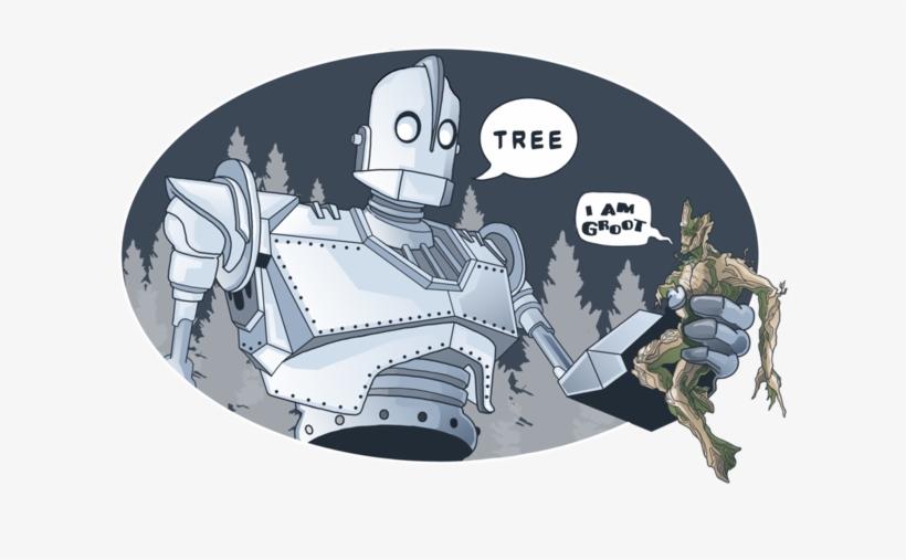Iron Giant And Groot Crossover Shirt - Iron Giant And Groot, transparent png #3338175