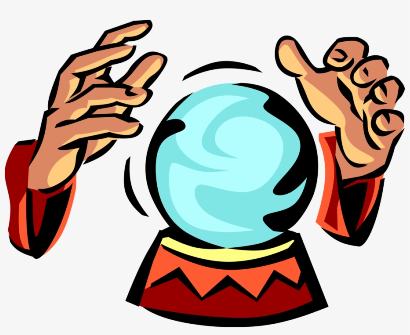 Vector Illustration Of Crystal Ball Gazing With Fortune - Crystal Ball Free Clipart, transparent png #3338280
