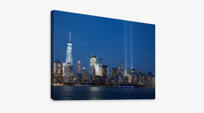 911 Memorial Lights Nyc Skyline Canvas Print - 911 Memorial, transparent png #3338552