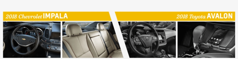 2018 Chevrolet Impala Vs 2018 Toyota Avalon Interior - 2018 Toyota Avalon, transparent png #3339276