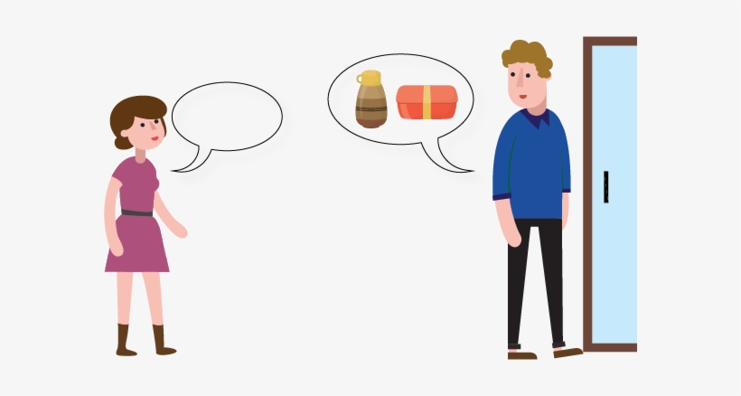 Woman Man Lunchbox Far - Cartoon, transparent png #3340769