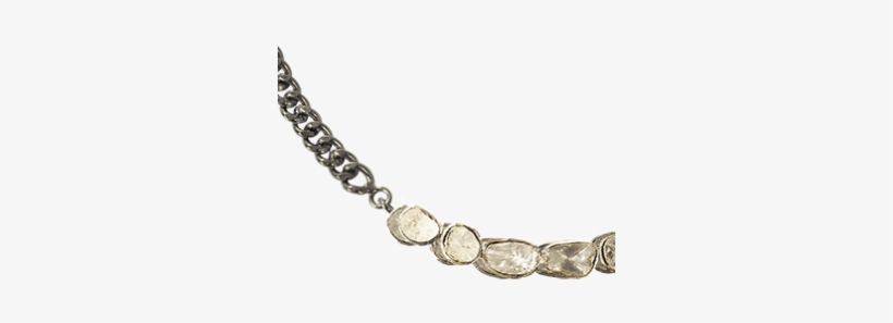 Chain Link Necklace With Diamonds - Necklace, transparent png #3342888