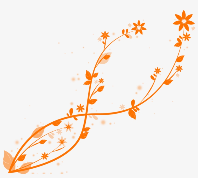 Floral Swirl Orange Png, transparent png #3343988