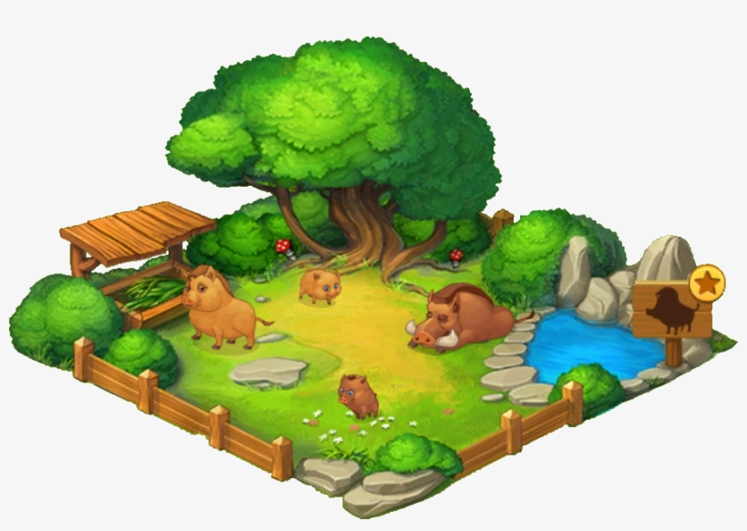 Wild Boar Enclosure - Cartoon, transparent png #3344098