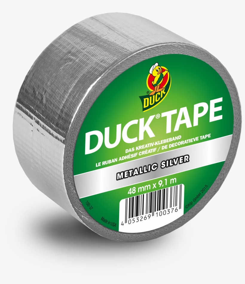Duck Tape Metalic Silver - Ducktape Roll Gold 48 Mm X 9,1 M (100-36), transparent png #3346852