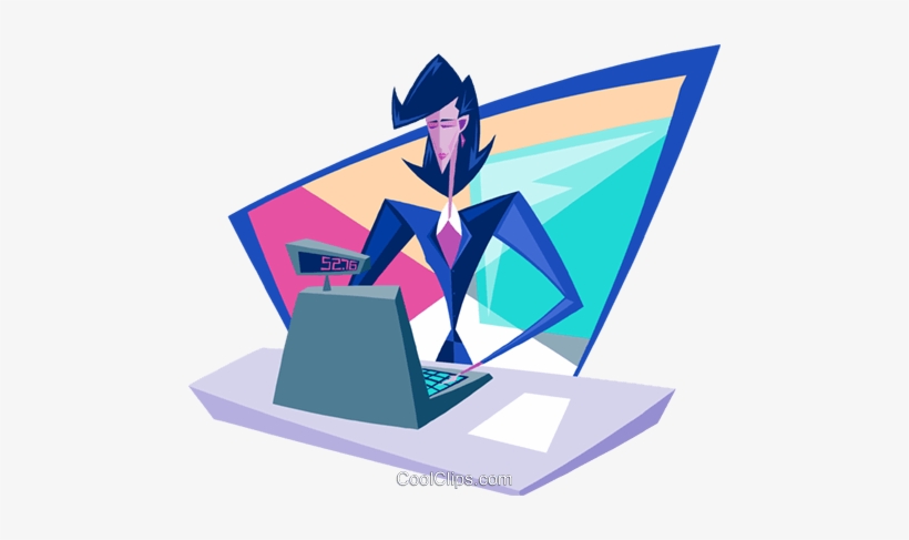 Business Woman Cashier Royalty Free Vector Clip Art - Illustration, transparent png #3349161