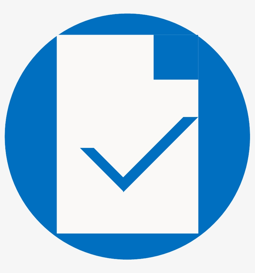 Vector Icon Of Blue Checkmark On White Document - Receipt Icon Blue Png, transparent png #3350493