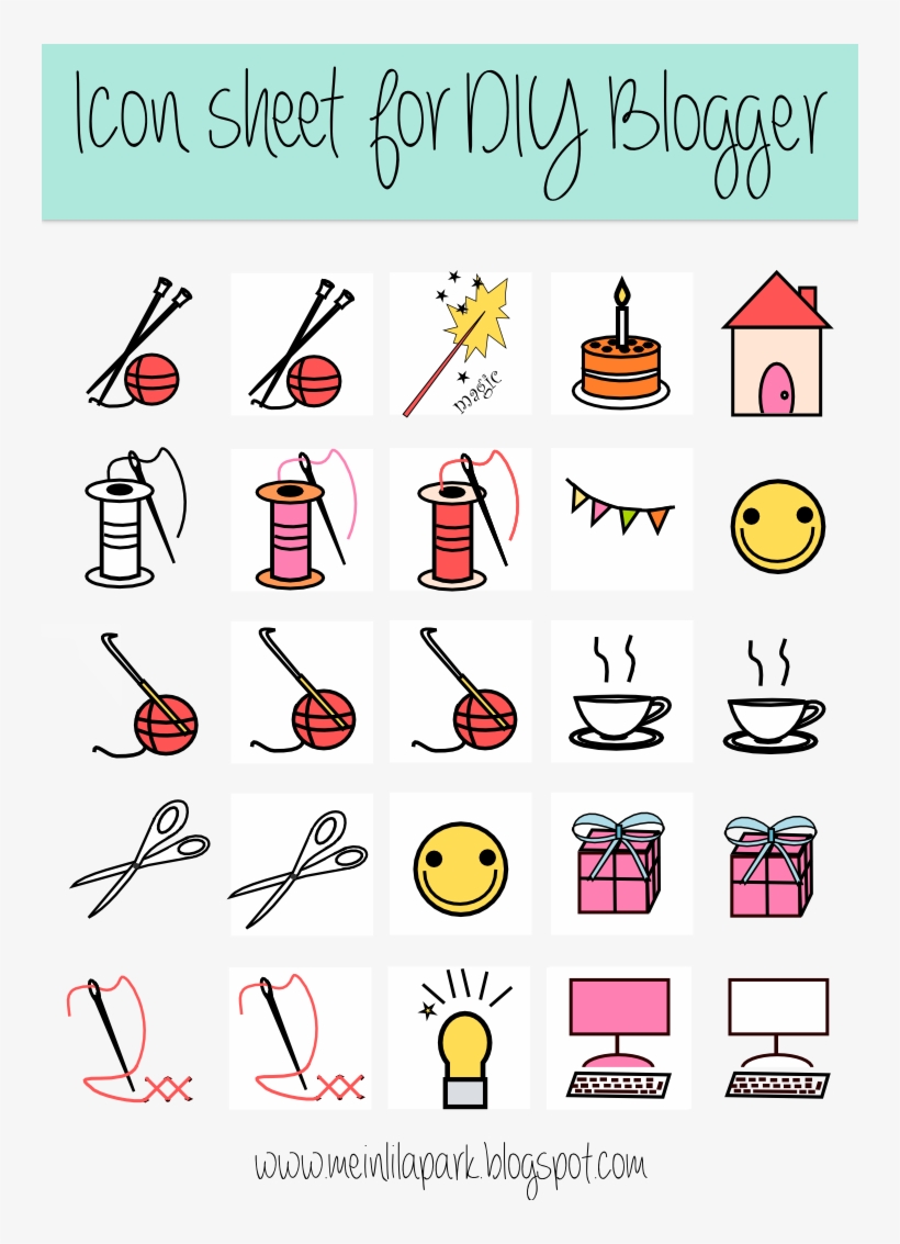 Free Digital Diy Blogger Icon Sheet - Clip Art, transparent png #3350938