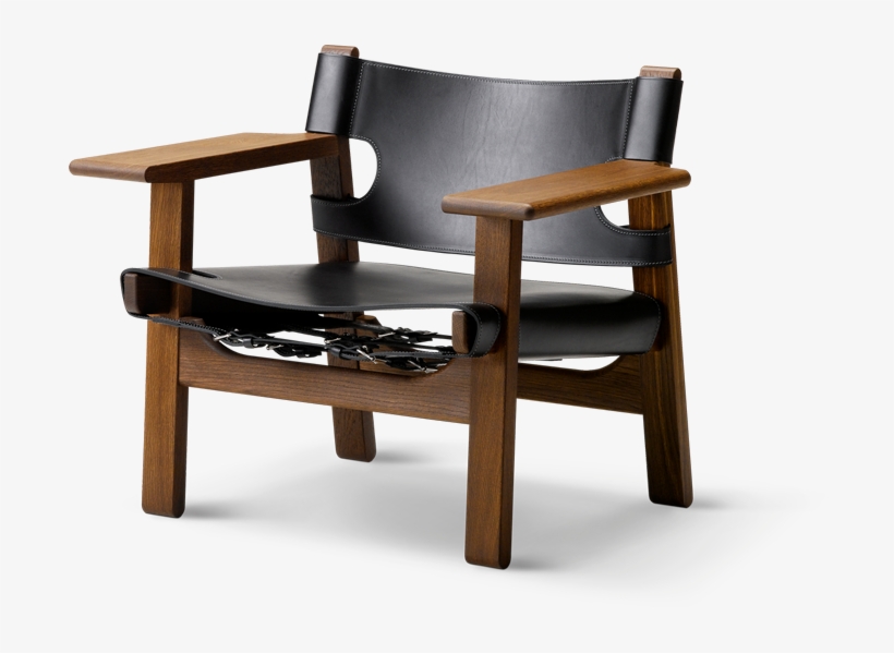 Spanish Chair - Spanish Chair - Smoked Oiled Oak, Natural Leather, transparent png #3351483