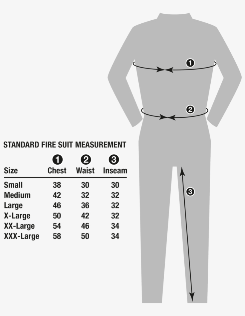 Firesuit Diagram Measurements - Portable Network Graphics, transparent png #3351632