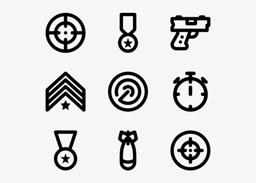 Army Badges - Hand Drawn Icons Png, transparent png #3355502