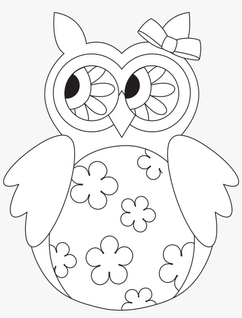 Free Owl Digital Stamps For Cards - Coloring Cute Black And White Birds, transparent png #3355888