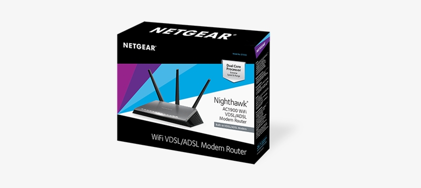 Netgear D7000 Nighthawk Ac1900 Wifi Vdsl/adsl Modem, transparent png #3357752