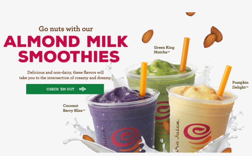 Jamba Juice - Almond Milk Smoothies Jamba Juice, transparent png #3359505