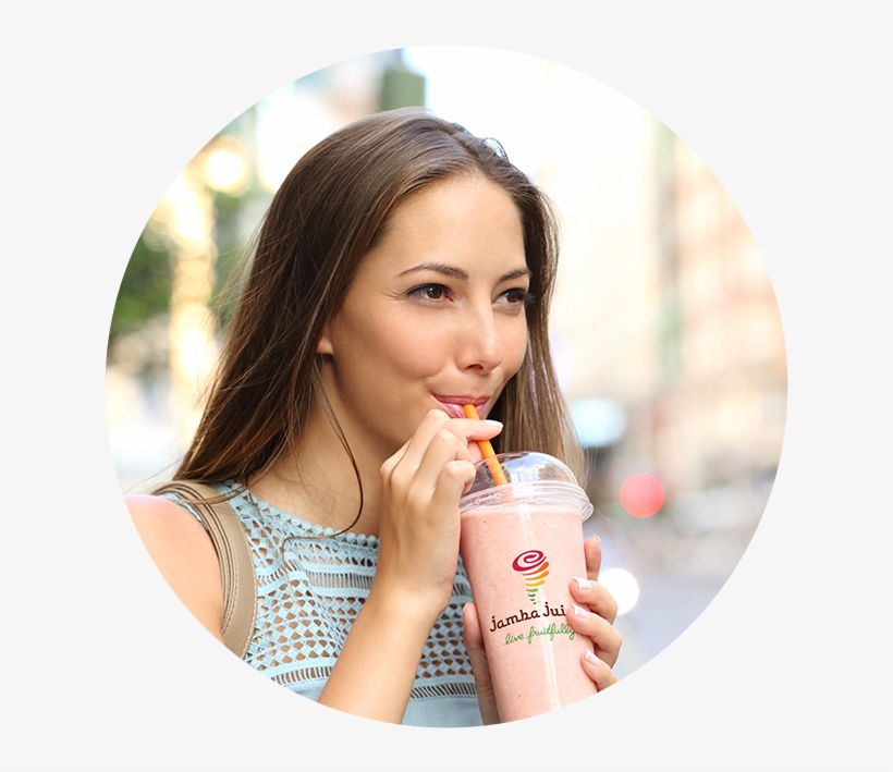Circle Jamba Juiceorangeball Creative2017 08 08t18 - Woman Drinking Milkshake, transparent png #3359725