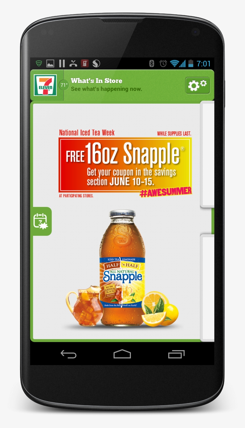 Guests Can Claim Their Free Snapple Coupon By Texting - Smartphone, transparent png #3361920