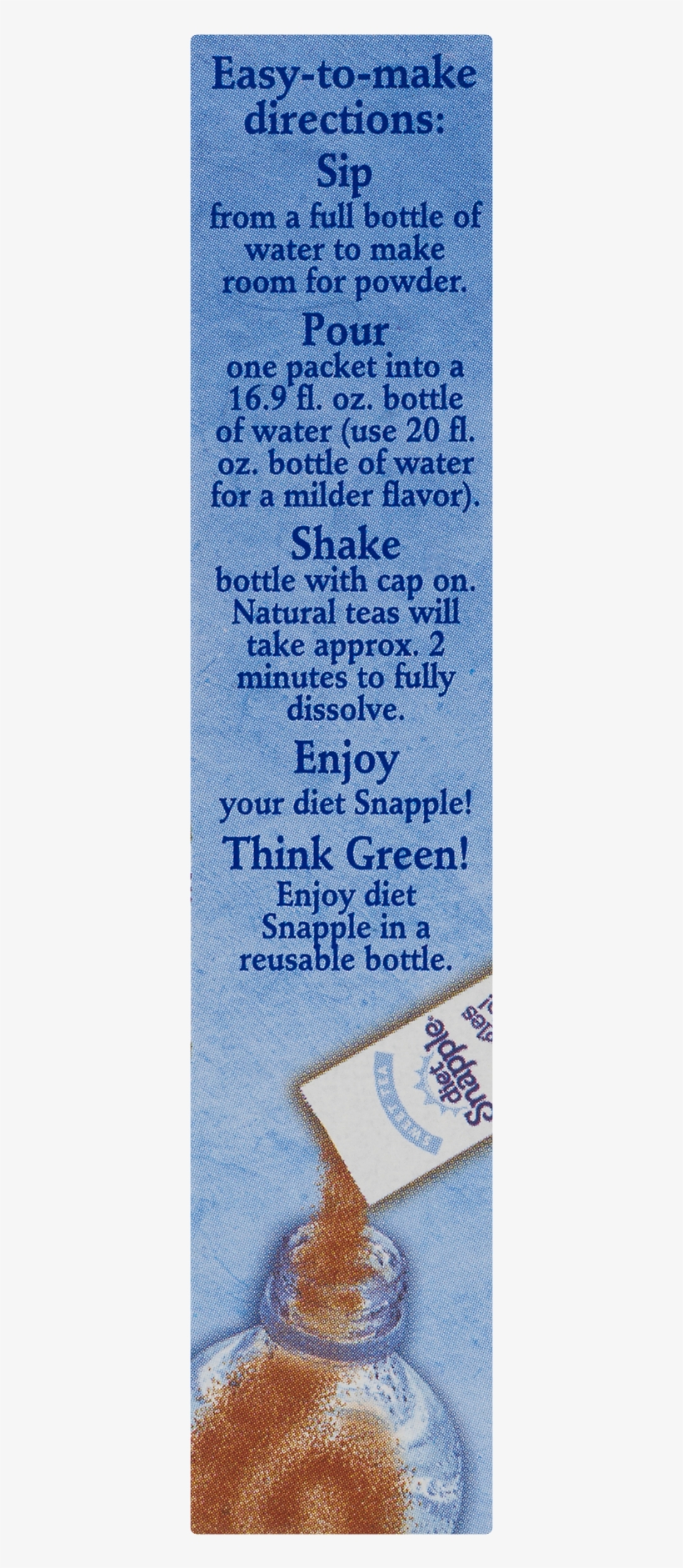 Diet Snapple Singles To Go Original Green Tea Antioxidants, transparent png #3361971