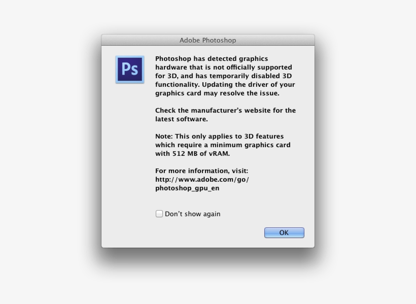Photoshop Cs6 Warning - Adobe Photoshop Cc 2017 System Requirements, transparent png #3363703