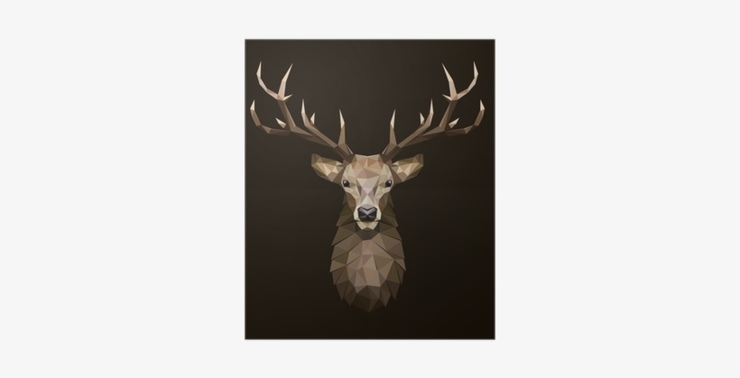 Deer Polygonal Illustration - Paneel Hirsch, Grafikdruck In Farbe Spiegelprofi Gmbh, transparent png #3365848