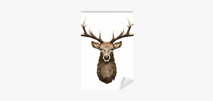 Deer Polygonal Illustration - Naklejki Na Ścianę Jeleń, transparent png #3366133