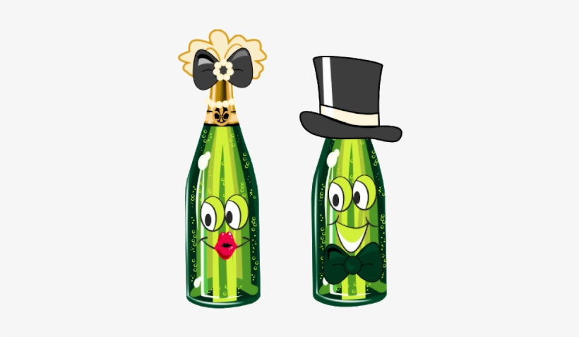 Wedding Champagne Clipart - Cartoon Champagne Bottle, transparent png #3366282