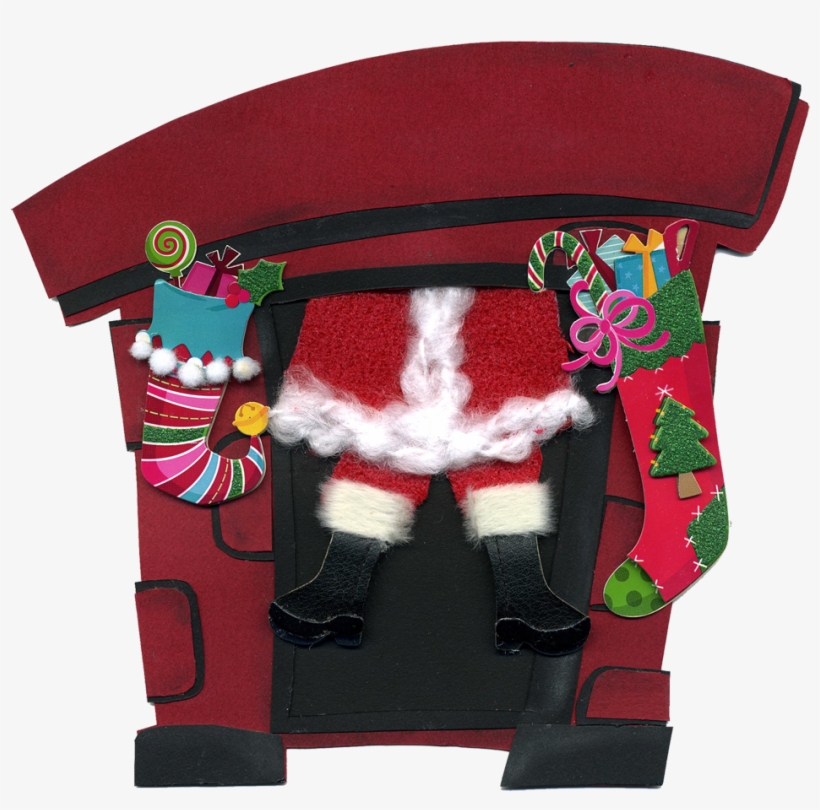 Santa Coming Down The Chimney - Santa Coming Through Chimney, transparent png #3366496