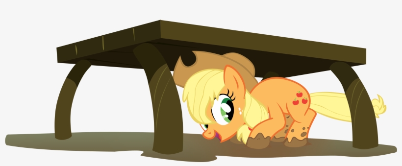 Applejack Under Table By Sierraex On Deviantart Vector - Under The Table Animation, transparent png #3366752