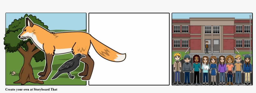 The Fox And The Crow - Cartoon, transparent png #3366772